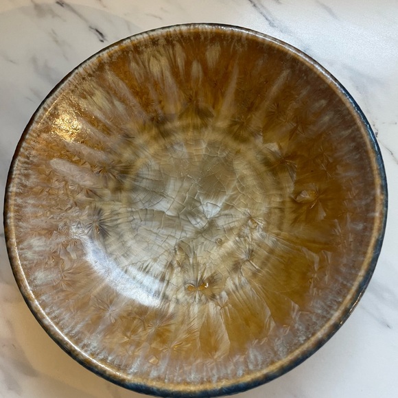 Bill Campbell art pottery iridescent signed trinket dish - Picture 2 of 4